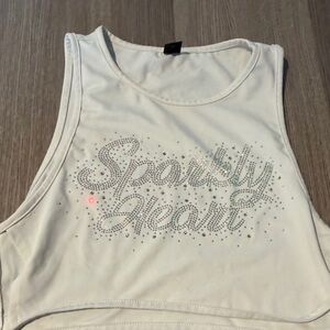 SHEIN White Sporty Heart Crop Top